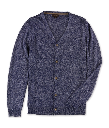 Tasso Elba Mens Knit Cardigan Sweater blue L