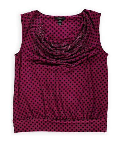Style & Co. Womens Polka Dot Pullover Blouse purpledot 0X