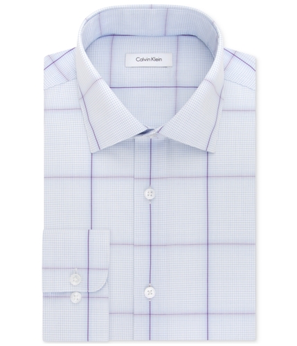 Calvin Klein Mens Non-Iron Button Up Dress Shirt multiblue 16.5