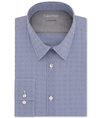 Calvin Klein Mens Stretch Dot Button Up Dress Shirt cadetblue 16-16.5