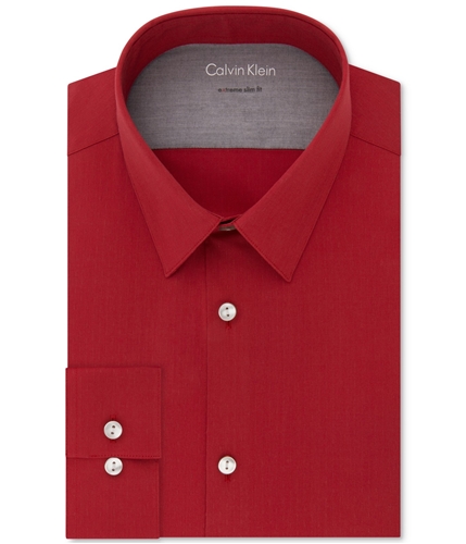 Calvin Klein Mens X Button Up Dress Shirt sportred 16-16.5