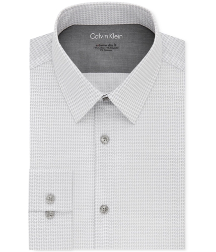 Calvin Klein Mens Thermal Button Up Dress Shirt graypearl 15-15.5