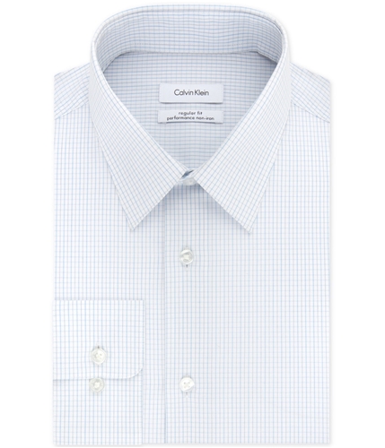 Calvin Klein Mens Steel Button Up Dress Shirt bluemulti 16.5