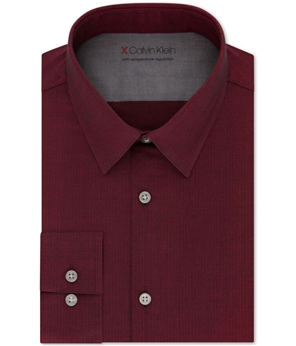 Calvin Klein Mens X Temp Button Up Dress Shirt geranium 14-14.5