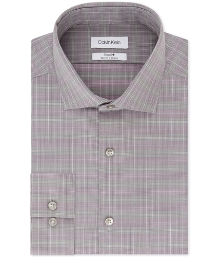 Calvin Klein Mens Non-Iron Button Up Dress Shirt purplemulti 16.5