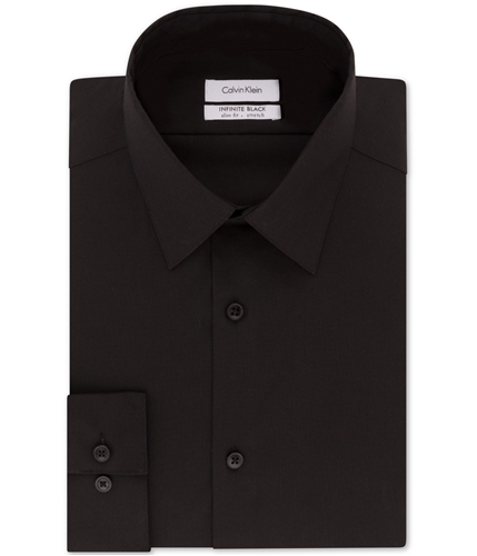 Calvin Klein Mens Stretch Button Up Dress Shirt black 16.5