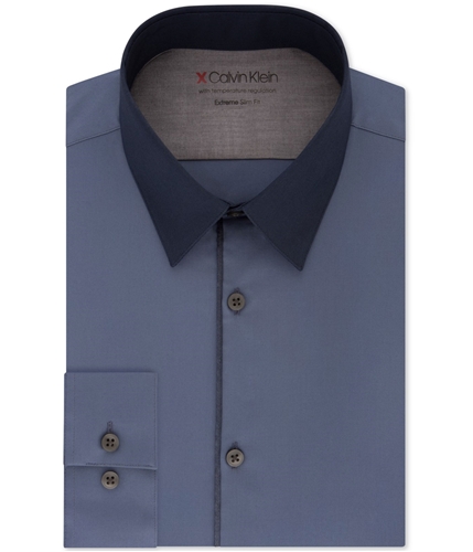 Calvin Klein Mens Extreme Slim Fit Button Up Dress Shirt blue 16-16.5