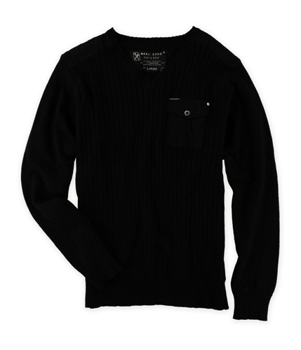 Marc Ecko Mens V-neck Cadet Knit Sweater black L