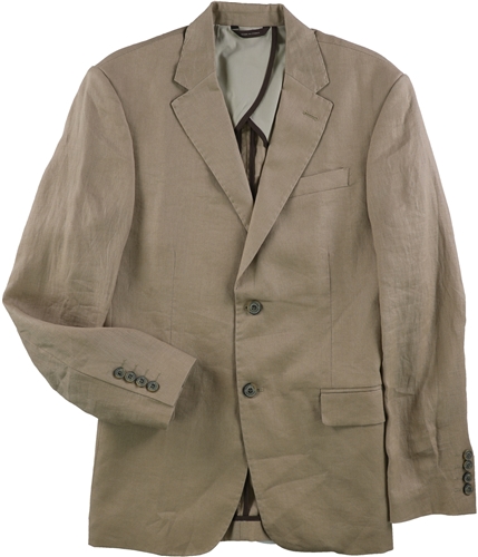 Tasso Elba Mens Linen Two Button Blazer Jacket naturalkhaki S