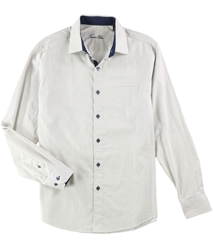 Tasso Elba Mens Stripe Button Up Shirt taupecombo S