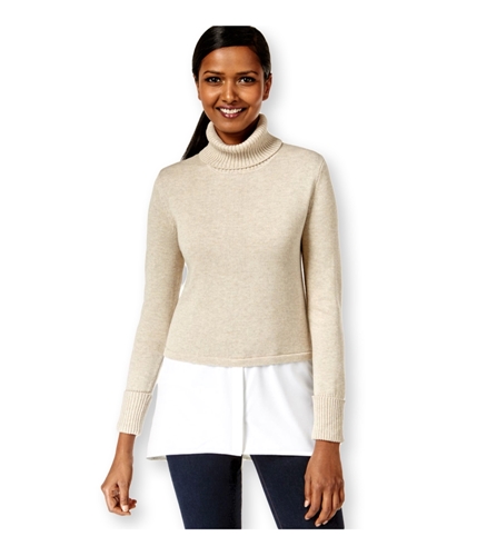 Style & Co. Womens Layered-Look Turtleneck Pullover Sweater teabiscuithtr M