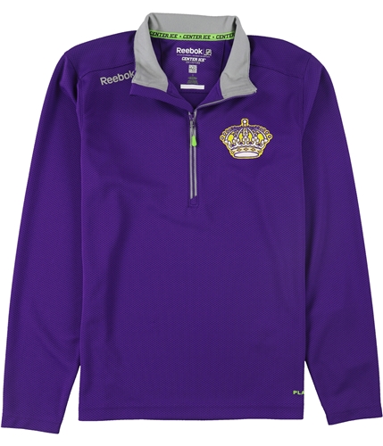 Reebok Mens LA Kings 1/4 Zip Graphic T-Shirt purple S
