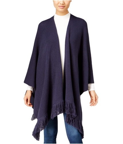 Style&co. Womens Knit Poncho Cardigan Sweater industrialblue PM