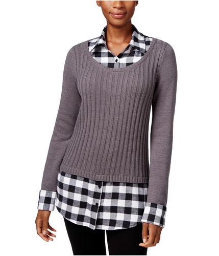 Style & Co. Womens Layered-Look Pullover Sweater stlgryhcombo PP