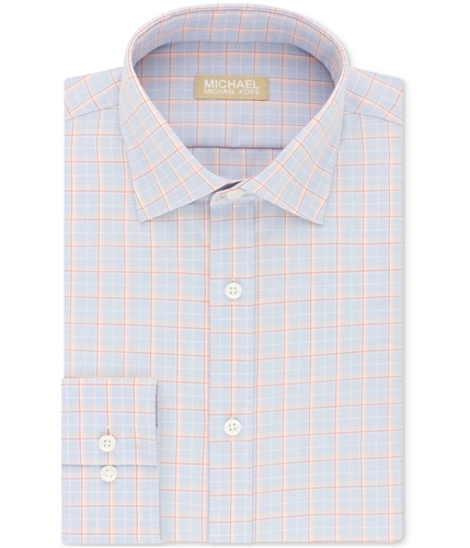 Michael Kors Mens Non-Iron Airsoft Cotton Button Up Dress Shirt blue 17.5