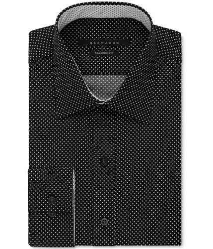 Sean John Mens Classic-Fit Button Up Dress Shirt black 17.5