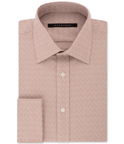 Sean John Mens French Cuff Button Up Dress Shirt cork 17.5