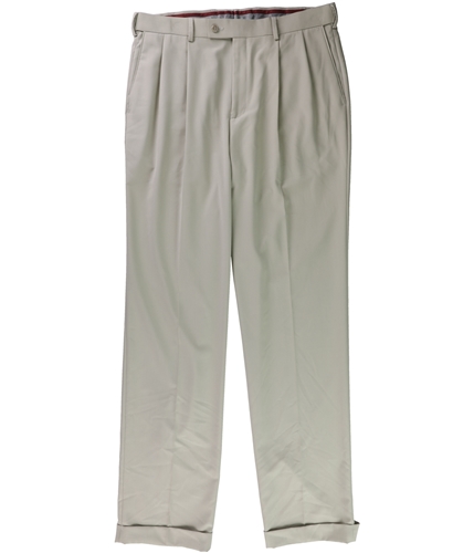 Louis Raphael Mens Double Pleated Dress Pants Slacks beige 38x34