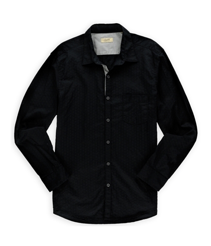 Tasso Elba Mens Slim Fit Button Up Shirt black XL