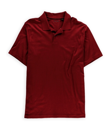 Tasso Elba Mens Solid Rugby Polo Shirt redvelvet M