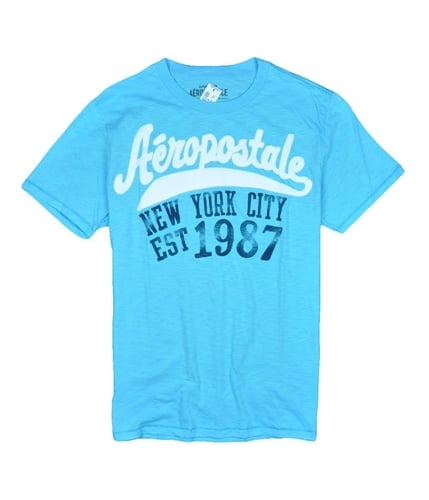 Aeropostale Mens New York City Graphic T-Shirt blueyellowaqua L