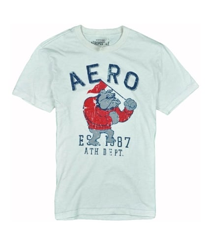 Aeropostale Mens Aero Bull Dog Est 1987 Graphic T-Shirt oatmealwhite L