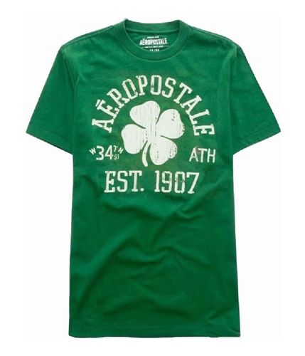 Aeropostale Mens Lucky 4 Leaf Clover Graphic T-Shirt oreganogreen XS