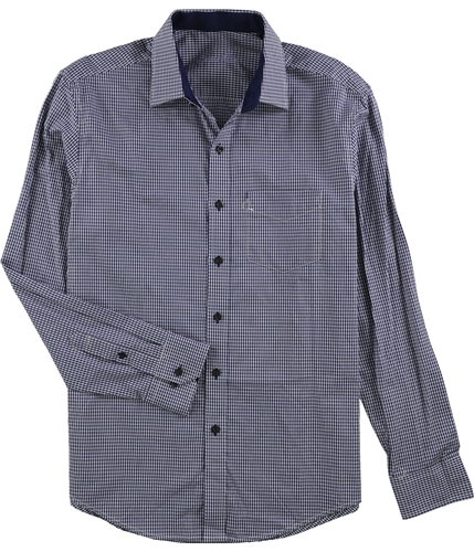Tasso Elba Mens Cornwall Plaid Button Up Shirt navycombo S
