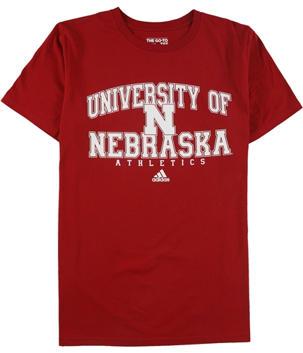 Adidas Mens Nebraska Graphic T-Shirt red M