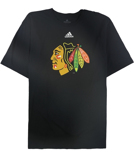 Adidas Mens Chicago Blackhawks Logo Graphic T-Shirt black S