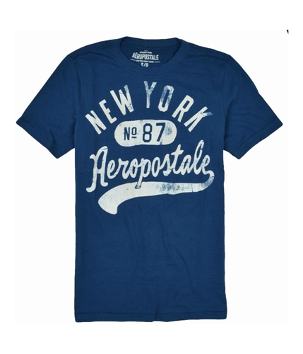 Aeropostale Mens New York No. 87 Graphic T-Shirt lunablue XS