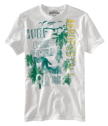 Aeropostale Mens La Jolla Graphic T-Shirt whiteblcgreen XS