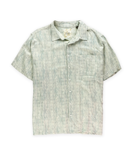 Tasso Elba Mens Island Silk Linen Button Up Shirt teal 3XL