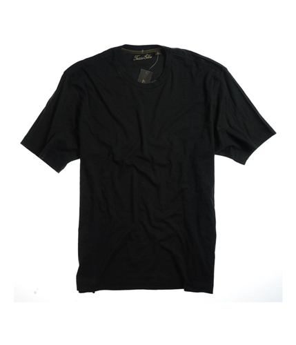 Tasso Elba Mens Ss Solid Crew Neck Graphic T-Shirt blackbasic M
