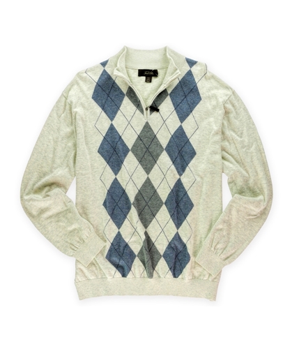 Tasso Elba Mens Argyle 1/4 Zip Pullover Sweater birchcbo 2XL