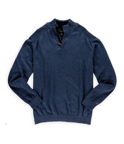 Tasso Elba Mens Quarter Zip Knit Sweater bluehtr XL