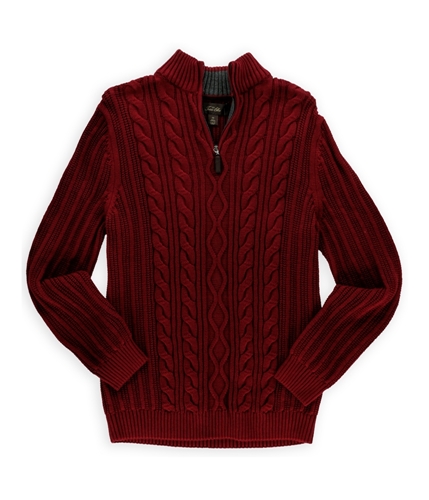 Tasso Elba Mens Chunky Cable Pullover Sweater redvelvet M