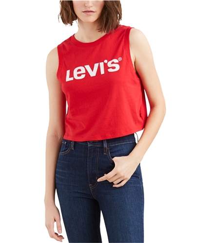 Levi's Womens Cropped Tank Top red M