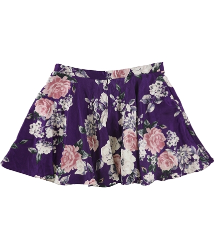 City Studio Womens Floral A-line Skirt purple 18W