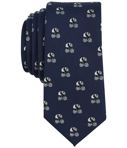 bar III Mens Panda On A Bicycle Self-tied Necktie navy One Size