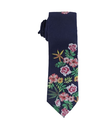 bar III Mens Cesar Floral Skinny Self-tied Necktie navy One Size