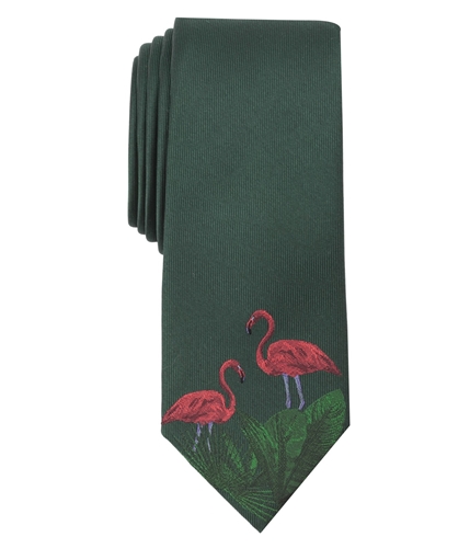 bar III Mens Garden Flamingo Self-tied Necktie green One Size