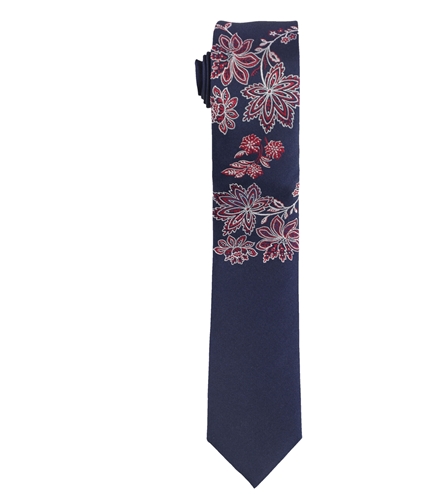 bar III Mens Embroidered Flower Self-tied Necktie navy One Size