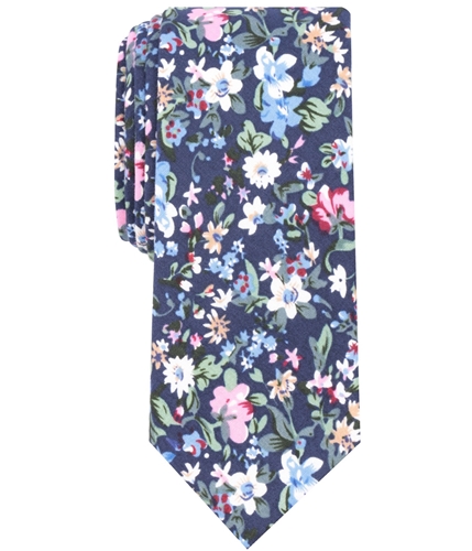 bar III Mens Tulum Floral Skinny Self-tied Necktie navy One Size