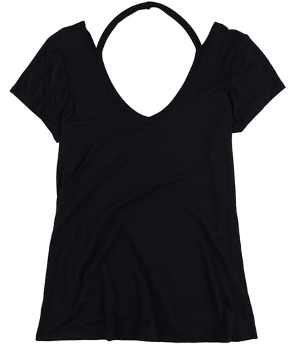 Ultra Flirt Womens Open-Back Basic T-Shirt black S