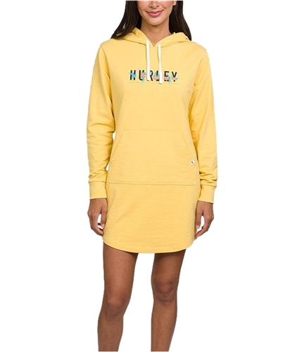 Hurley Womens Logo Hoodie Dress yel XS