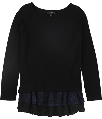 Karen Kane Womens Lace Inset Pullover Sweater black M