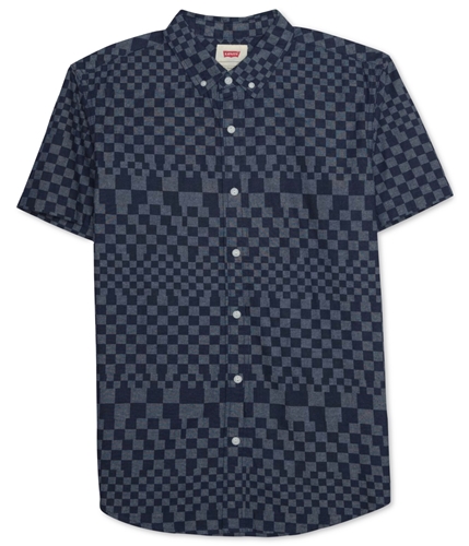 Levi's Mens Check Button Up Shirt dressblue XL