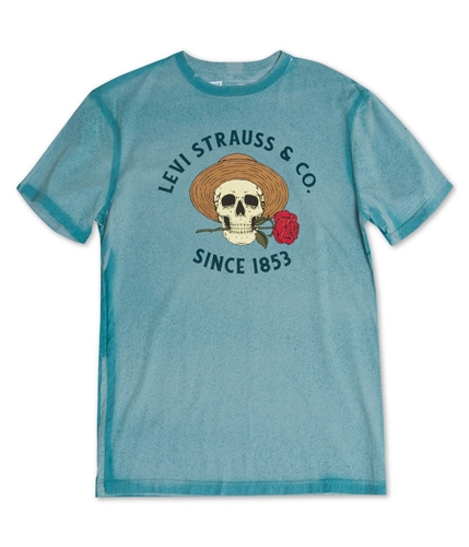 Levi's Mens Skull with Rose Graphic T-Shirt medblue L