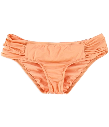 bar III Womens Ruched Side tab Bikini Swim Bottom apricotblush S